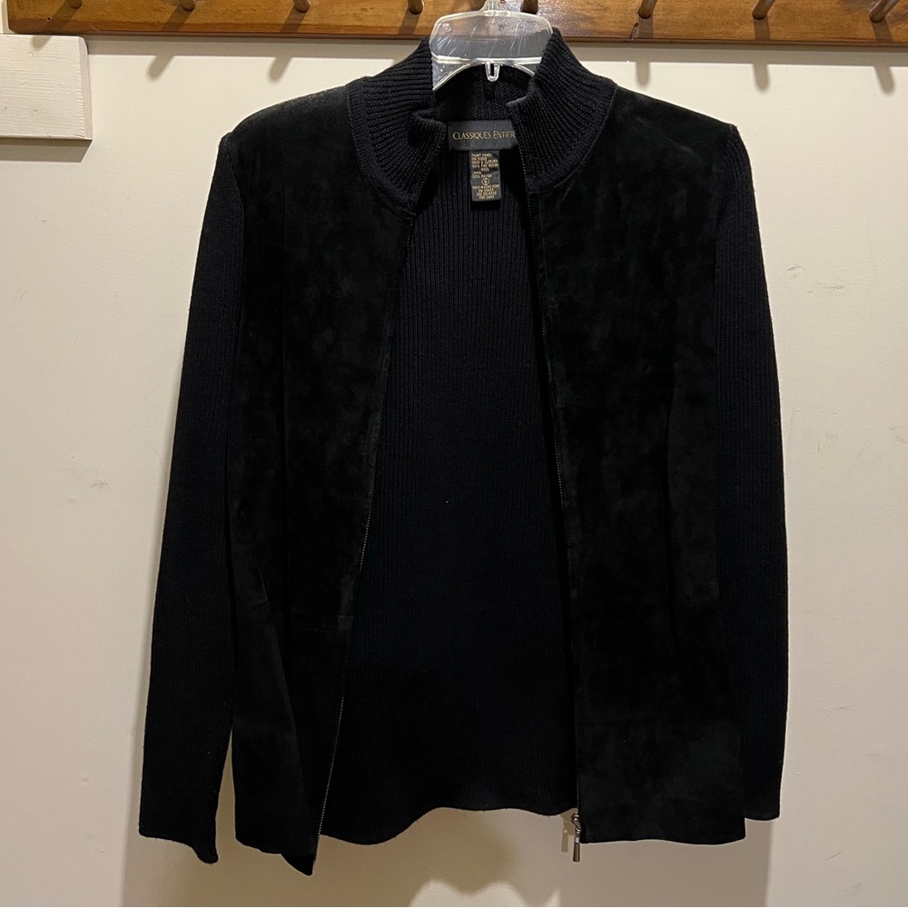 Black Classique Entiers suede and wool jacket